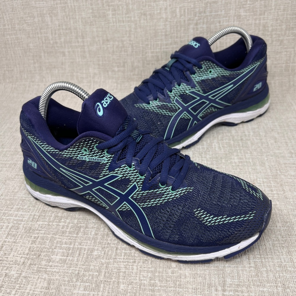 ASICS GEL-Nimbus 20 Indigo Blue Running Shoes Womens 9 T850N Mesh Sneakers